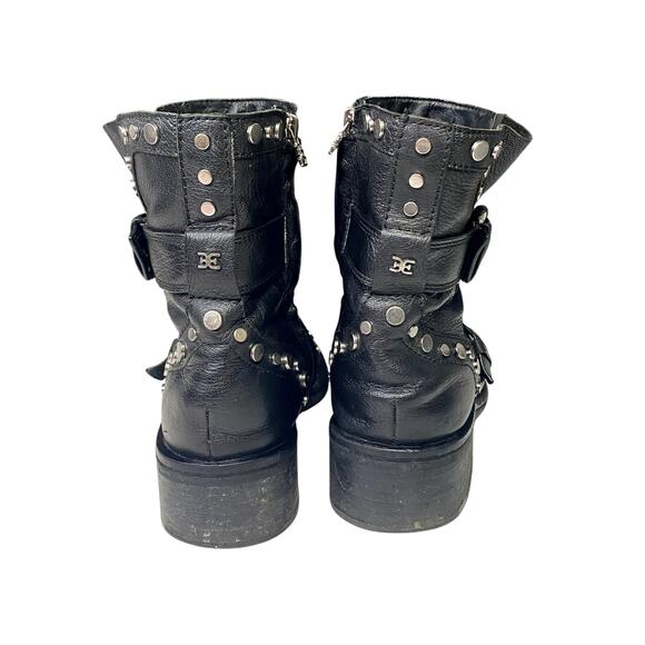 Sam Edelman Studded Buckle Leather Boots Punk Gothic Rocker Womens Size 8.5 - Picture 8 of 16
